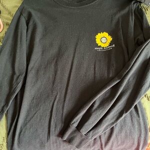 Simply Southern Black Long Sleeve Tee with Yellow Sunflower